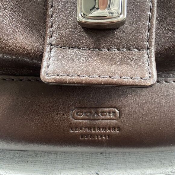 COACH Leather Cabin Weekender Duffle Bag Chocolate Brown No. L1S-5404 - Picture 13 of 16